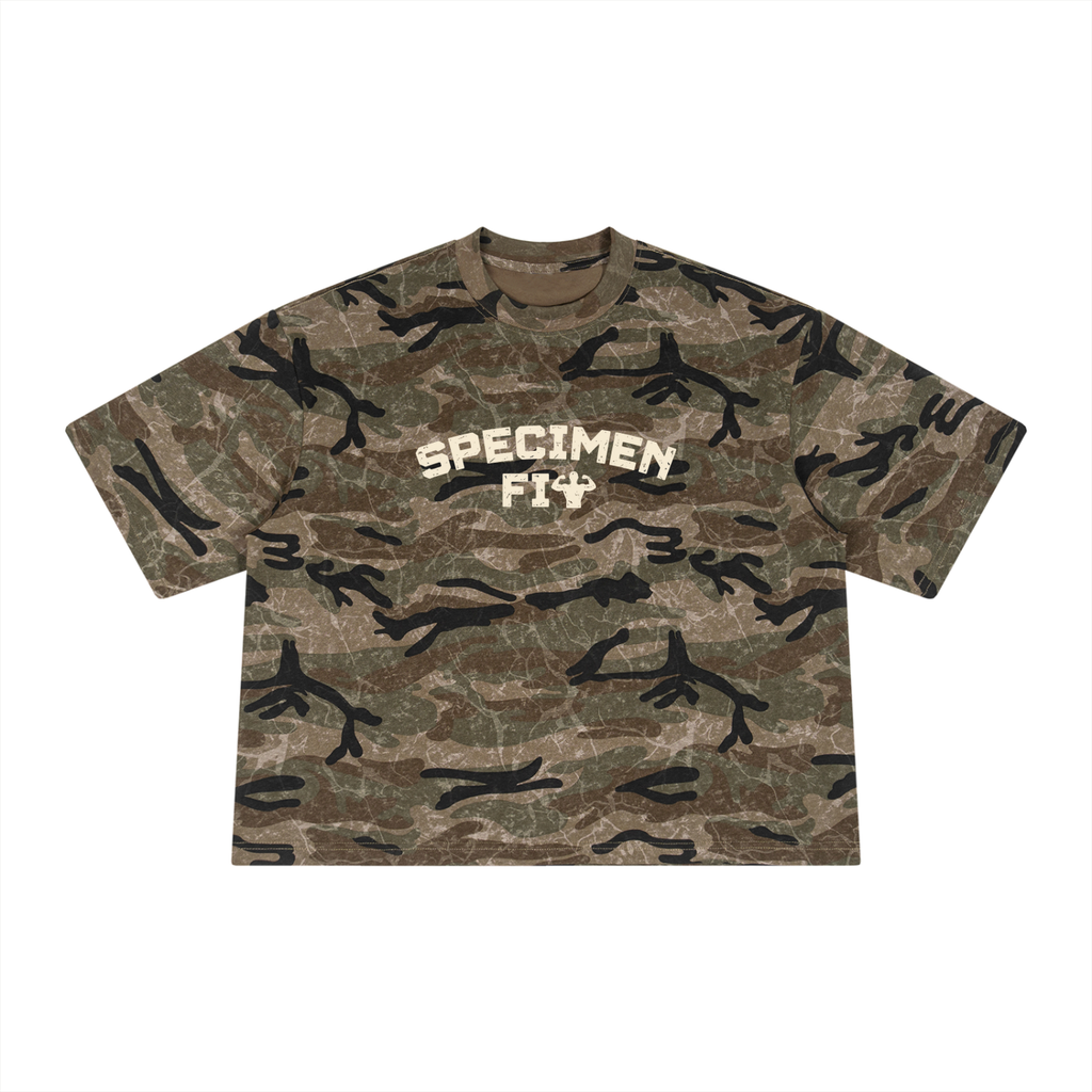 Unisex Specimen Fit Boxy Camo Print T-Shirt
