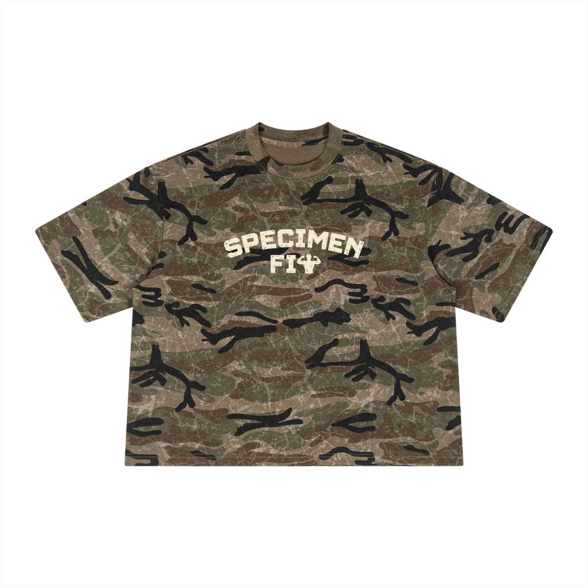 Unisex Specimen Fit Boxy Camo Print T-Shirt
